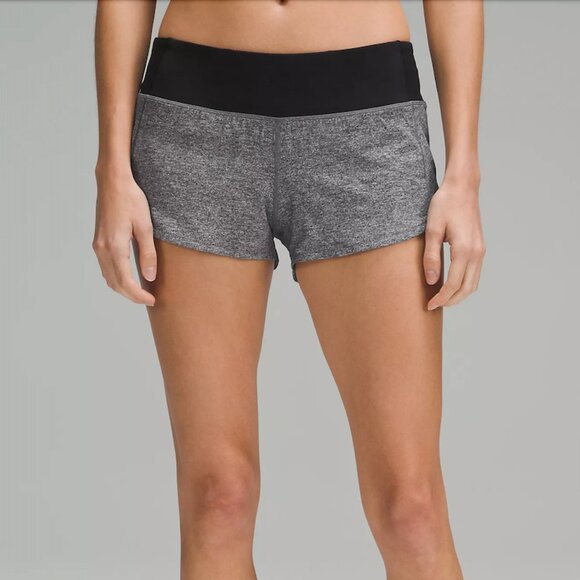 NWOT Lululemon Speed Up Black Heathered Grey Mid-Rise Lined Short 4” | Size 4 - Picture 3 of 10